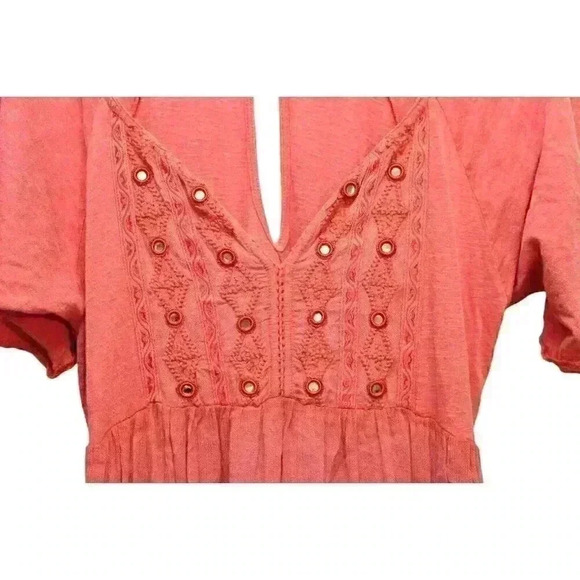 Free People Dress Size Small 100% Cotton Embroidered Flowy Lightweight Boho - Picture 5 of 13